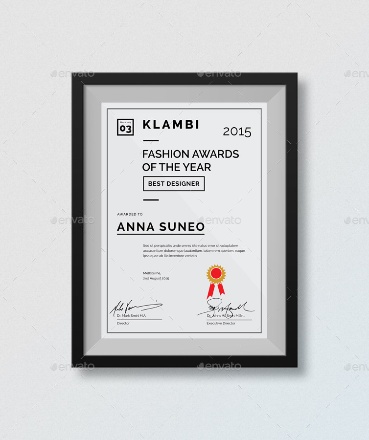 Fashion Certificate by BOXKAYU GraphicRiver